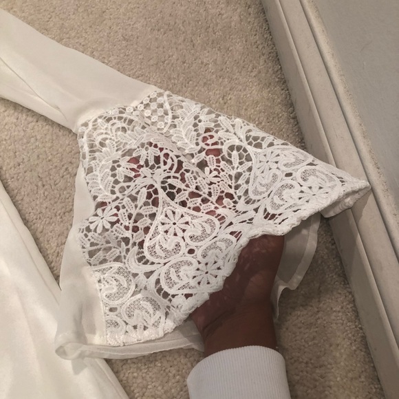 Crochet Mini Dress With Lace Detailing - Picture 3 of 3